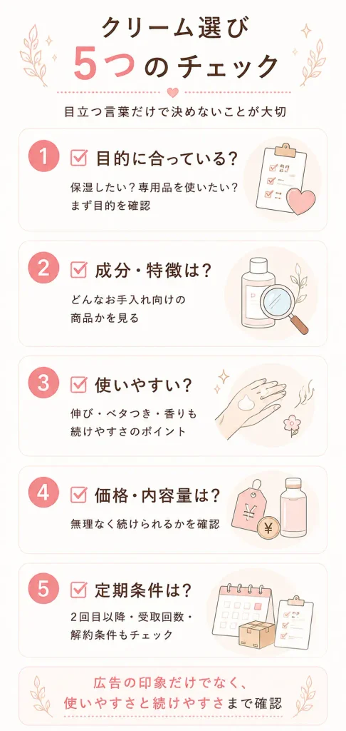 バストケアクリームを選ぶときの5つのチェックポイント