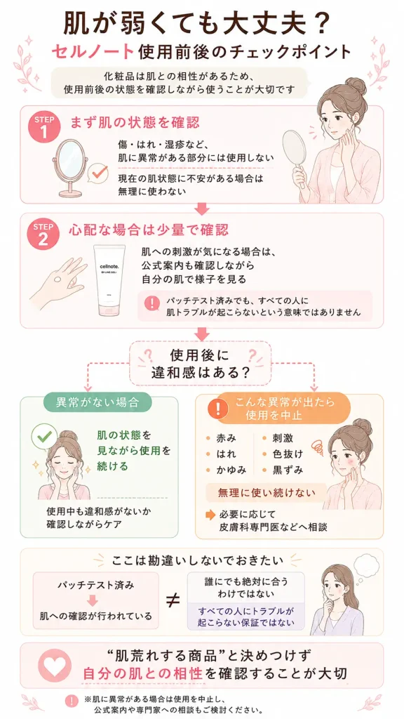 セルノートクリームを使う前に確認したい 肌との相性チェック